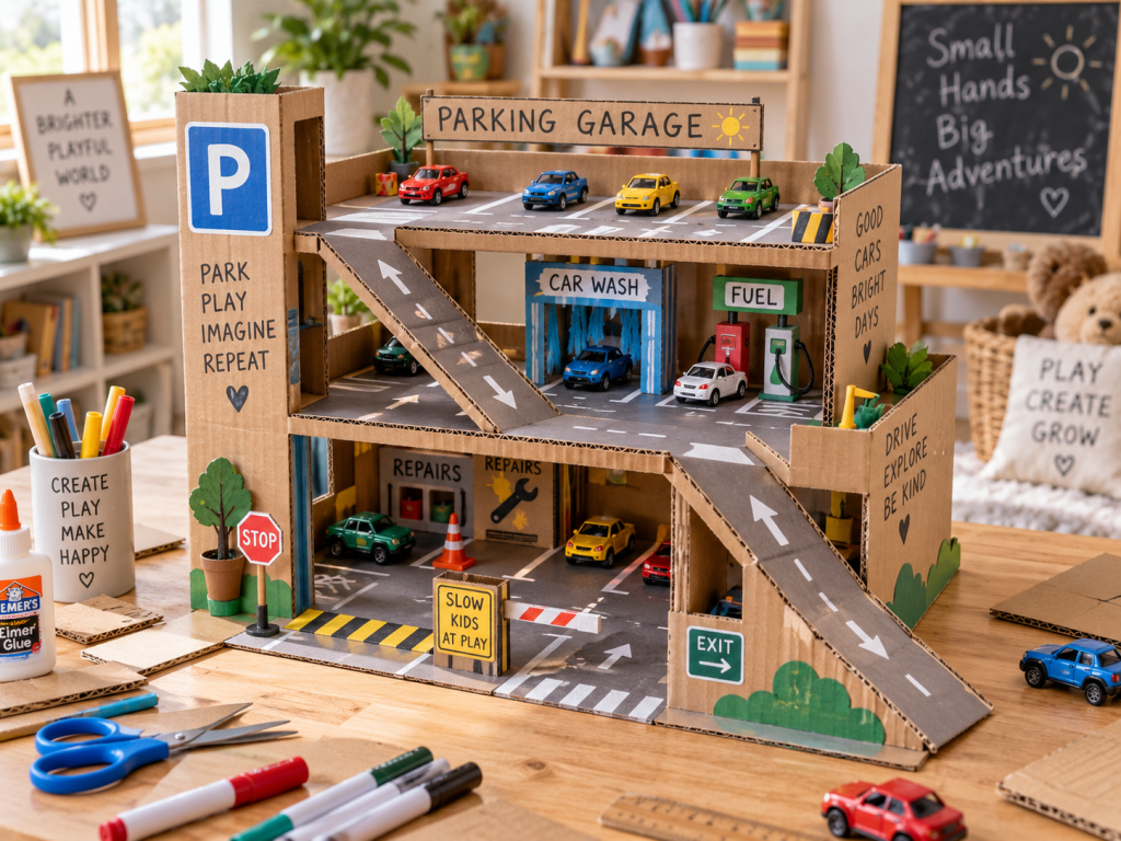 DIY Cardboard Parking Garage Adventure