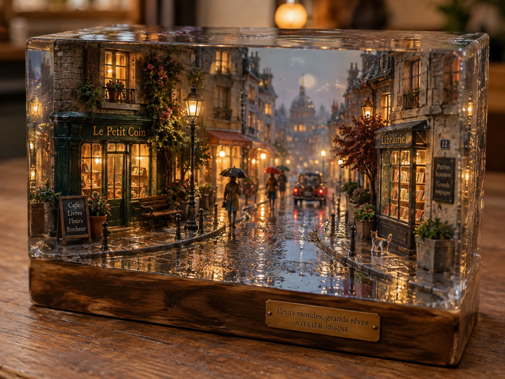 Rainy Parisian Miniature in Resin