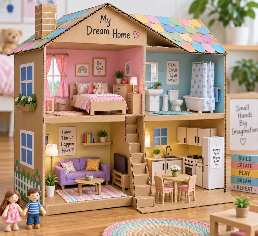 Whimsical DIY Cardboard Dream Home