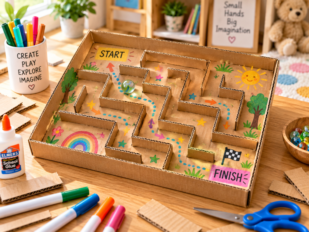 cardboard maze game